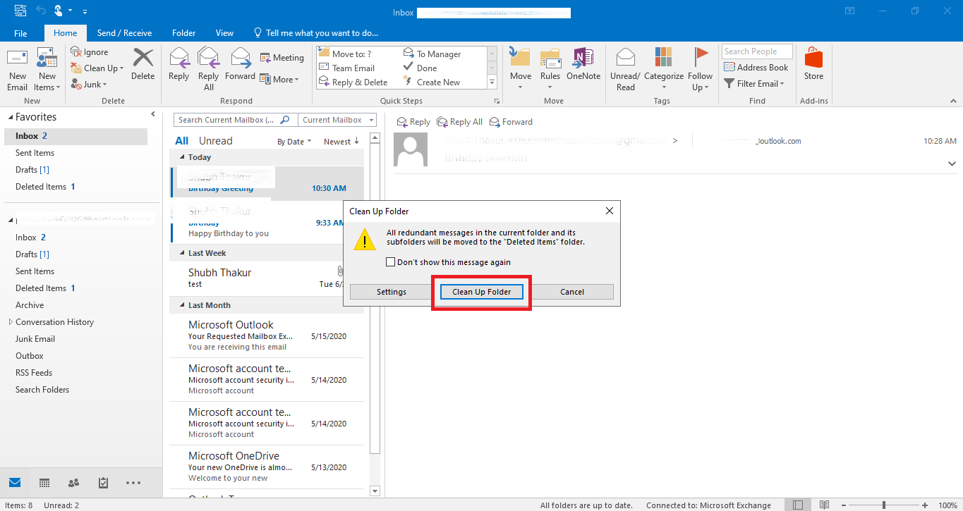 outlook freeware remove duplicate messages