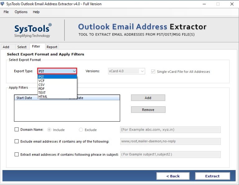 Extract All Email Addresses from Microsoft Outlook