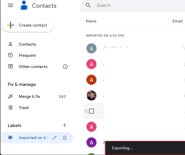 Convert Gmail contacts to vCard