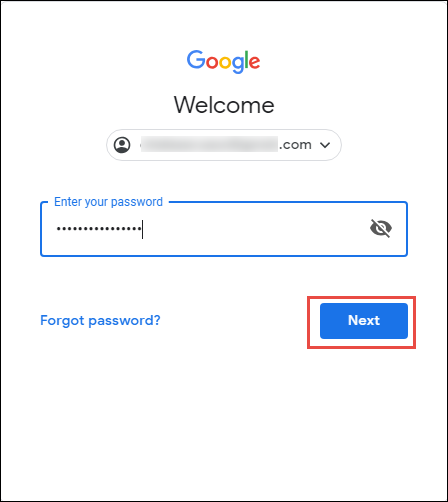 Enter the correct password