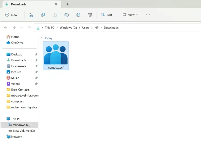 Export Outlook Contacts to vCard