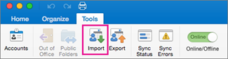 use the Import and Export option in older version