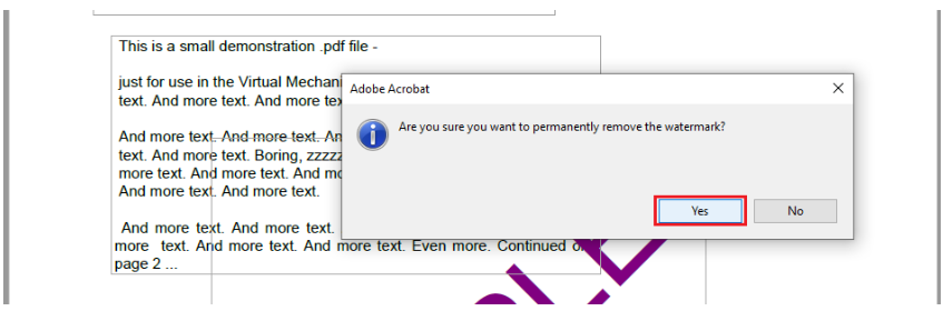 remove watermark in pdf
