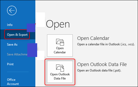 Select ‘Outlook Data File