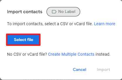 convert vCard to Google contacts